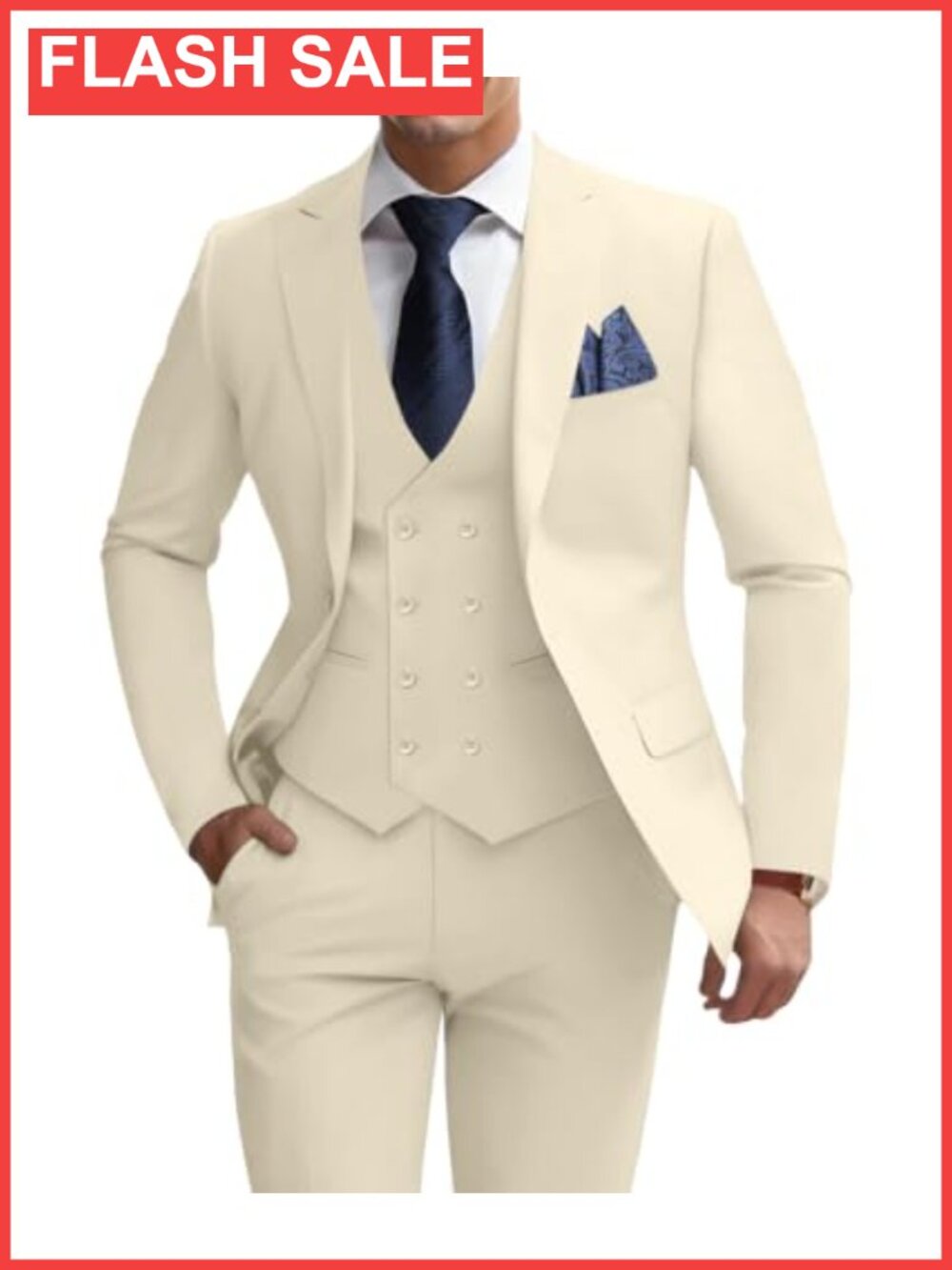Mens 3 Piece Slim Fit Suit Wedding Prom Tuxedo